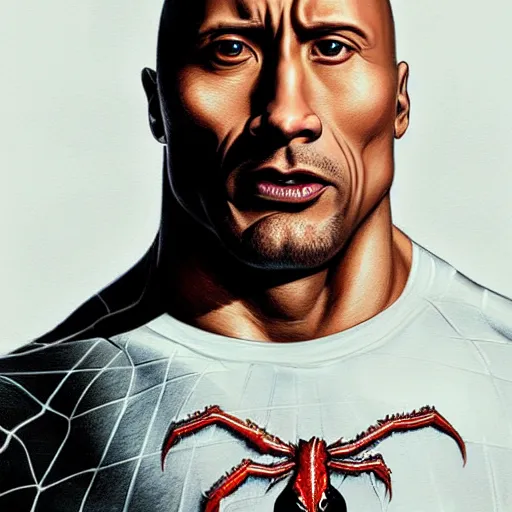 Prompt: dwayne johnson with as venom from spiderman | slimey black goo | cinematic lighting | award - winning | closeup portrait | by donato giancola and mandy jurgens and charlie bowater | featured on artstation | pencil sketch