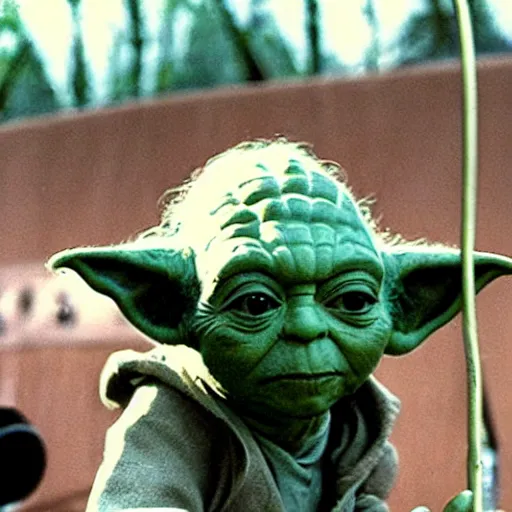 Image similar to yoda performing at woodstock