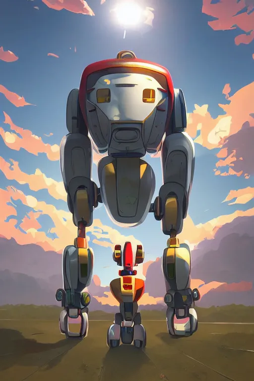 Image similar to metabots medabots medarotto medarot robot minimalist comics, behance hd by jesper ejsing, by rhads, makoto shinkai and lois van baarle, ilya kuvshinov, rossdraws global illumination ray tracing hdr radiating a glowing aura