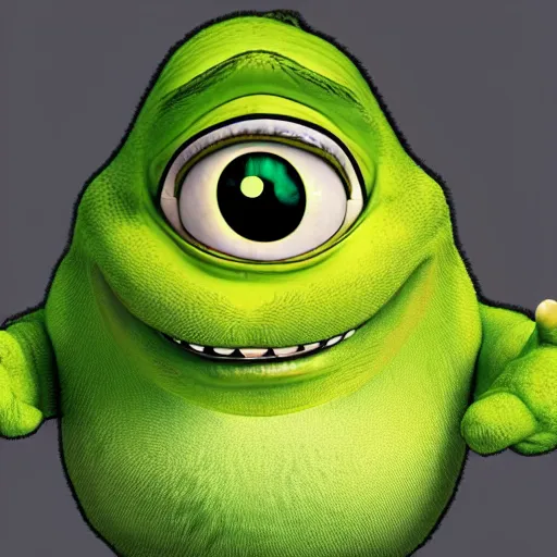 Image similar to shocked mike wazowski fusion shrek