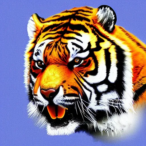 Image similar to Tiger Bear hybrid, digital art