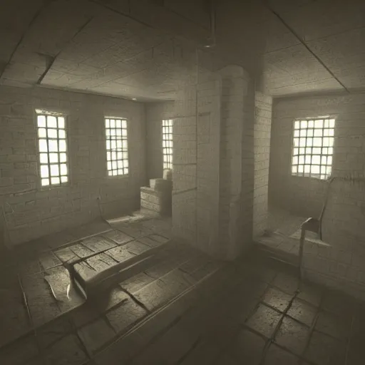 Prompt: Jail made of basis functions, beautiful rendering, artstation, art unreal engine. This is an illustration attempt to convey what it feels like to be trapped in a jail made of basis functions