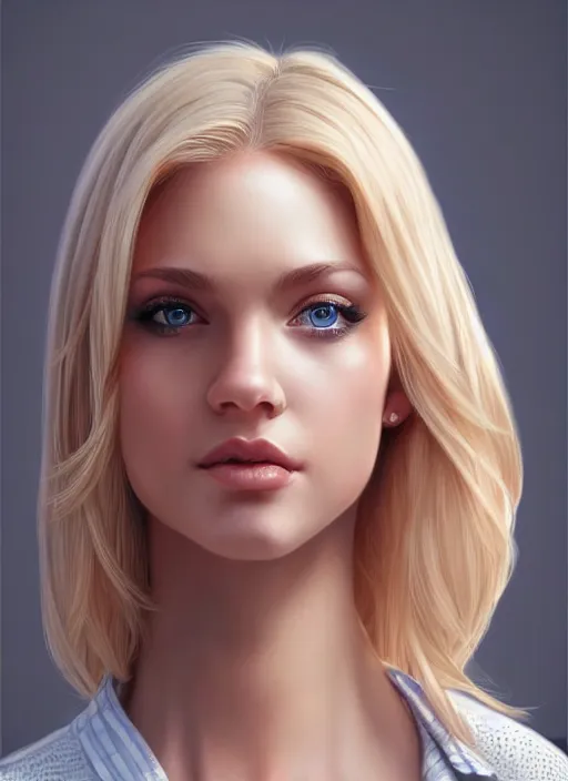 Prompt: photo of a gorgeous young woman with blonde hair in the style of stefan kostic, realistic, sharp focus, 8k high definition, insanely detailed, intricate, elegant, art by stanley lau and artgerm