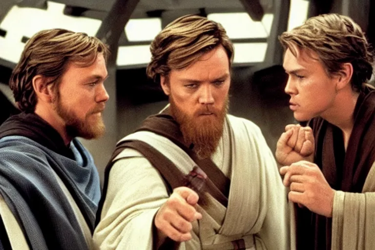 Image similar to Obi-Wan Kenobi and Anakin Skywalker fistbump like total bros