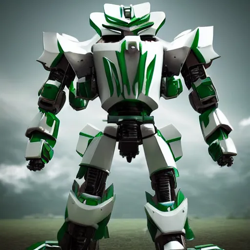 Prompt: miniature saudi samurai mecha, green and white, full body mecha suit, epic urban battle, Murata Yasushi Nirasawa Style, beautiful aesthetic, photorealistic, volumetric lighting, hyperrealistic, tiltshift, octane render, HDR, Production IG Studios Anime Style