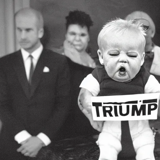 Image similar to donald trump as a crying baby