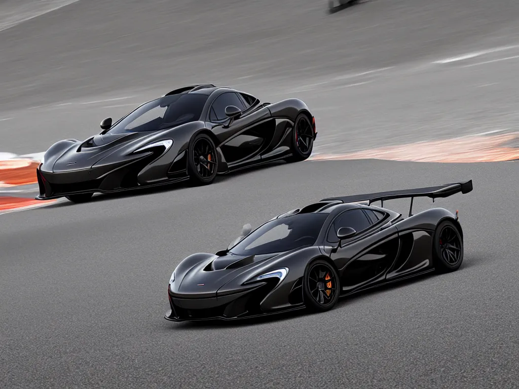 Image similar to a cinematic screenshot of a McLaren p1 in gran turismo