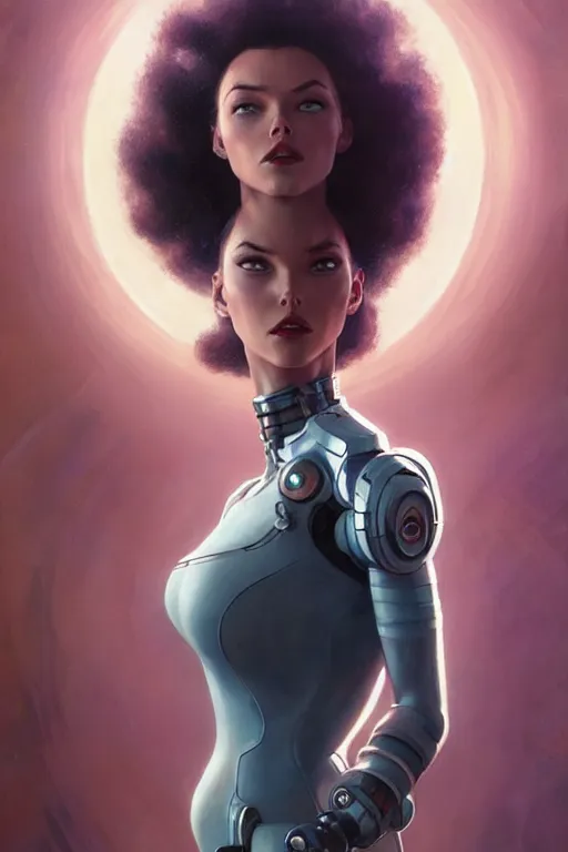 Image similar to cyborg princess tiana as aeon flux profile picture by Margaret Keane, dynamic pose, intricate, futuristic, fantasy, elegant, by Stanley Artgerm Lau, greg rutkowski, thomas kindkade, alphonse mucha, loish, norman Rockwell,