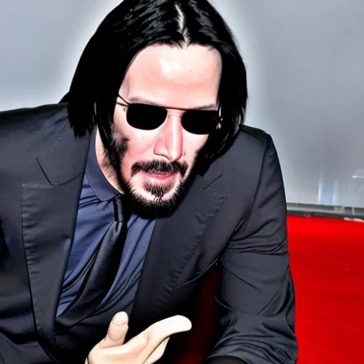 Prompt: keanu reeves as tom yorke