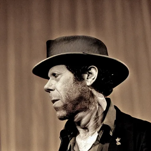 Prompt: tom waits, by Stephen Bliss