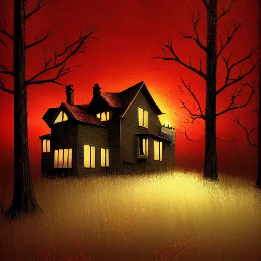 Prompt: The Haunted House on the Hill by Christopher Balaskas.