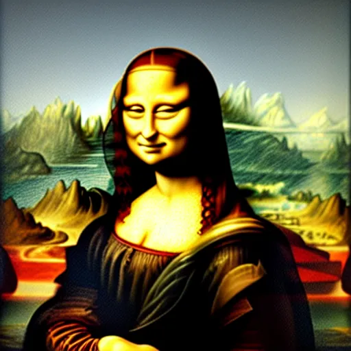 Image similar to Mona lisa's face replaced by Gretta thumberg, Oil paiting in the style of Da Vinci