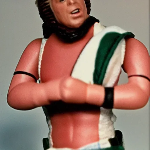 Image similar to sir david attenborough as a 1 9 8 0 s wrestling action figure