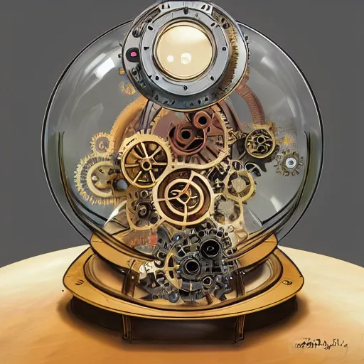 Image similar to a steampunk hamster engineer running inside a hamster wheel that looks like a cog connected to other cogs, highly detailed, photorealistic, artgerm, wlop, moebius, sharp focus, hd, 8 k, intricate
