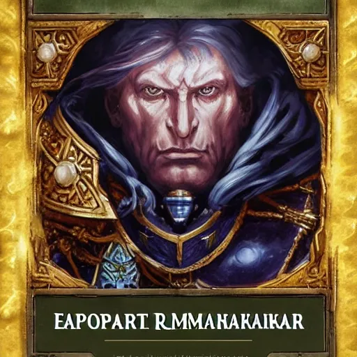 Image similar to portrait of emperor of mankind, warhammer 4 0 k