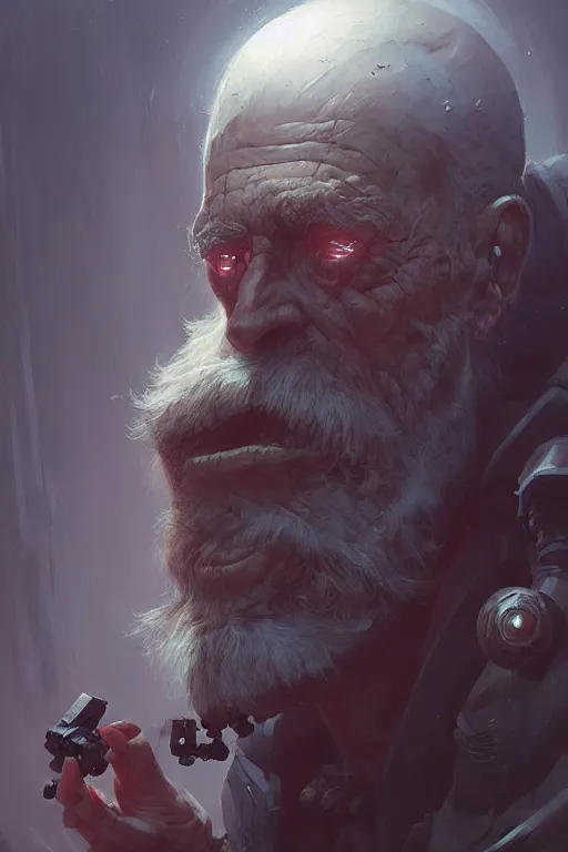 Image similar to heroic old man cyborg by anna podedworna, bayard wu, greg rutkowski