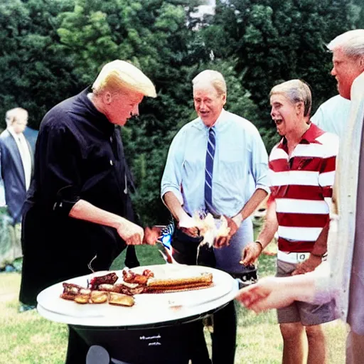 Image similar to usa presidents all having a bbq together