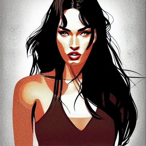 Image similar to megan fox portrait by arunas kacinskas, sketch, pencils, minimalistic, procreate, digital illustration, vector illustration