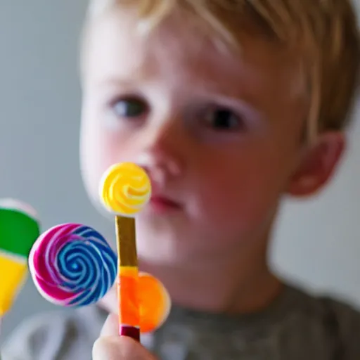Image similar to a child looking longingly at a lollipop on the top shelf