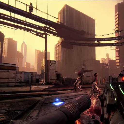 Image similar to NeoTokyo is a multiplayer tactical first-person shooter total conversion modification of Half-Life 2 in a futuristic cyberpunk setting, created by American developer Studio Radi-8.