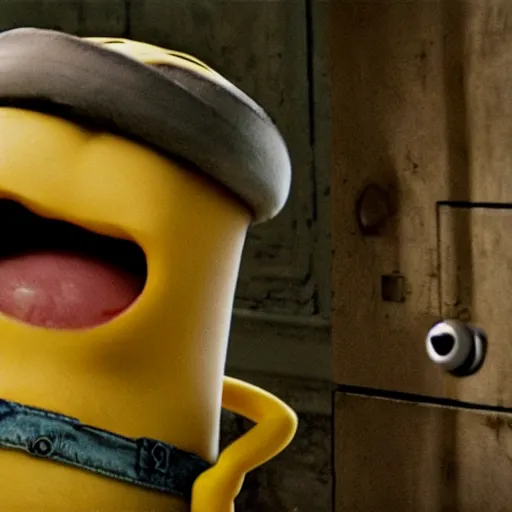 Image similar to the movie se7en!!!!!!!!! starring minions, movie still, directed by David fincher