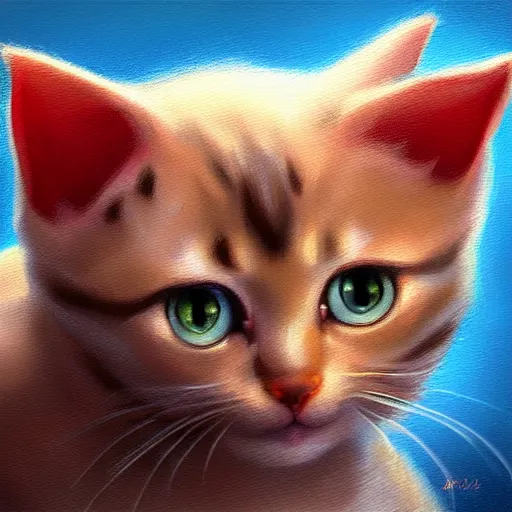 Image similar to instagram logo as a kitten, oil painting, ultradetailed, artstation, ultradetailed, digital painting, ultradetailed