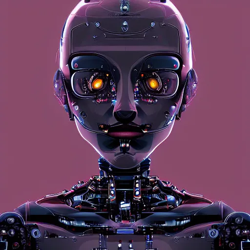 Image similar to a portrait of a robot, digital art, detailed