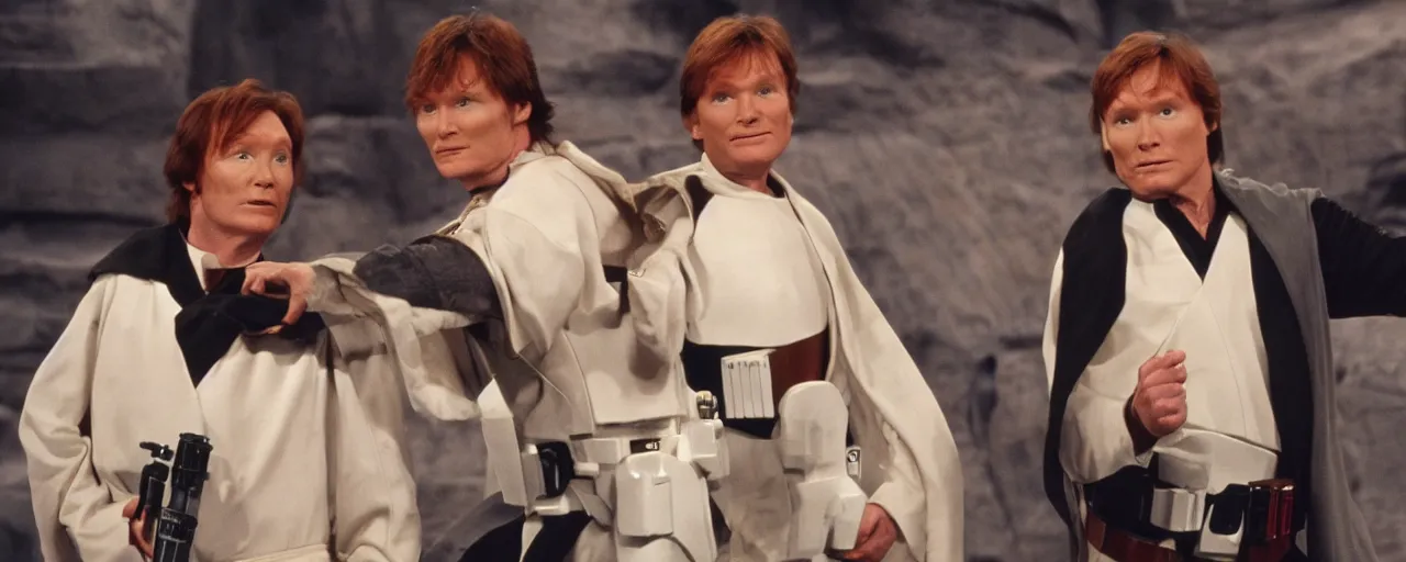 Prompt: conan obrien in star wars episode iv