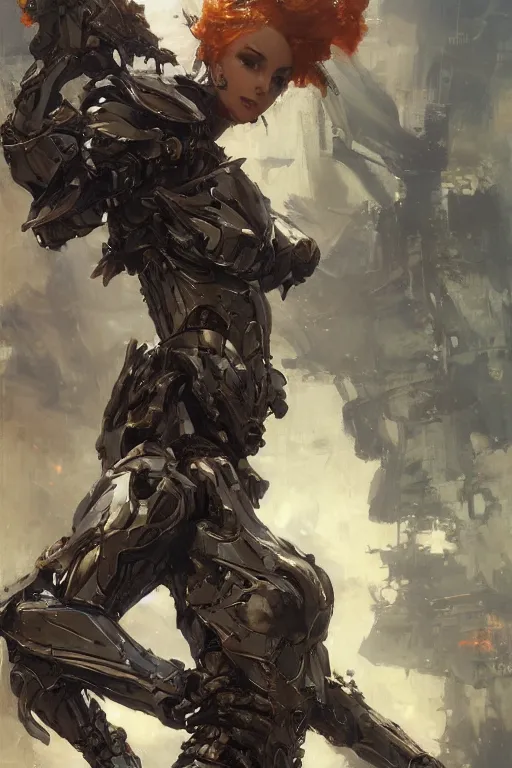 Prompt: full body girl metal armor look's like bones gunsword dynamic poses painting byby gaston bussiere, greg rutkowski, yoji shinkawa, tsutomu nihei, tim hildebrandt, adolphe bouguerea beautiful lighting, sharp, details, hyper detailed, hd, 8 k