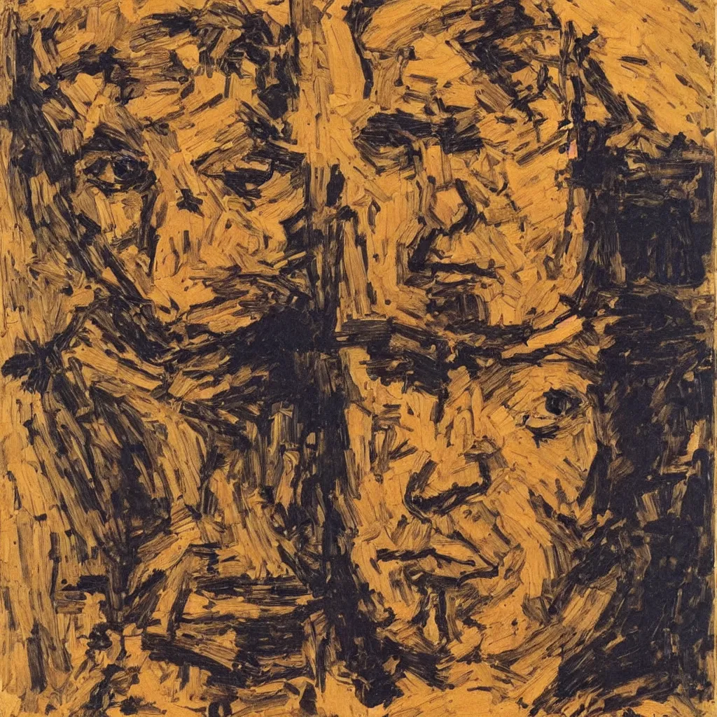 Image similar to a man by frank auerbach