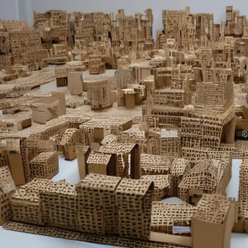 Image similar to a city made out of cardboard