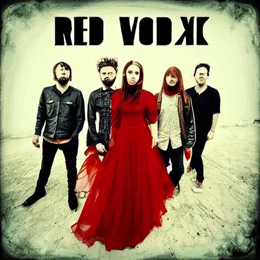 Prompt: new red vox album cover, music album cover, alternative rock band