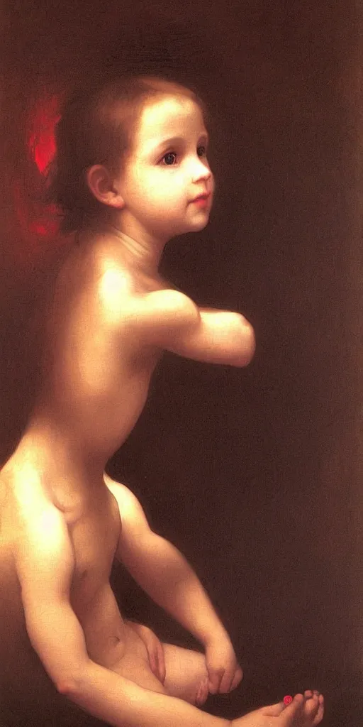 Prompt: dark, gloomy room. on the wooden floor lay red ball. volumetric lighting coming from the broken window. broken photos in frames on walls. chaotic view. creepy feeling. tiny spider hiding in the shadows. william - adolphe bouguereau. oil painting.