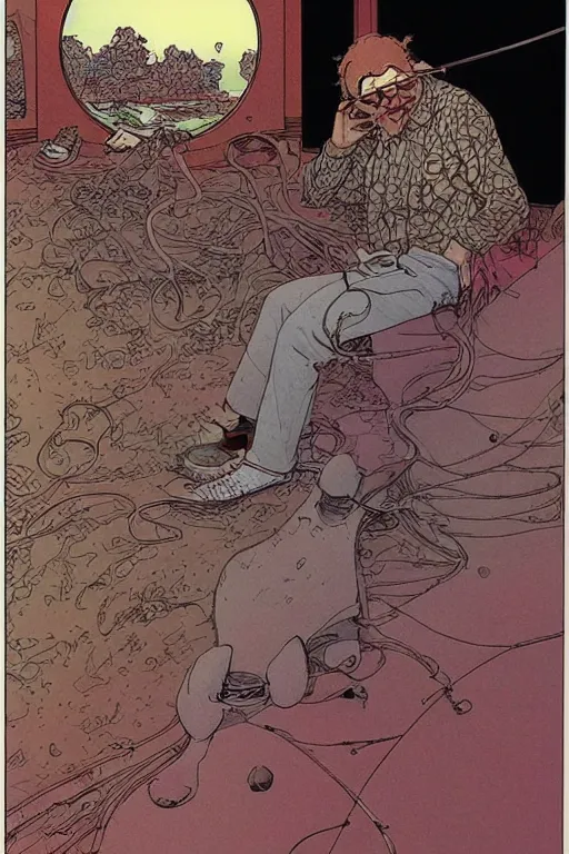 Image similar to tinnitus, by moebius