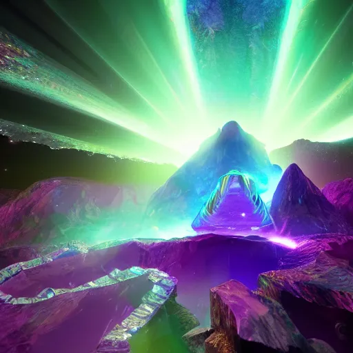 Image similar to Photorealistic magical amethyst shard glowing arcane energy. Hyperdetailed photorealism, 108 megapixels, amazing depth, glowing rich colors, powerful imagery, psychedelic Overtones, 3D finalrender, 3d shading, cinematic lighting, artstation concept art