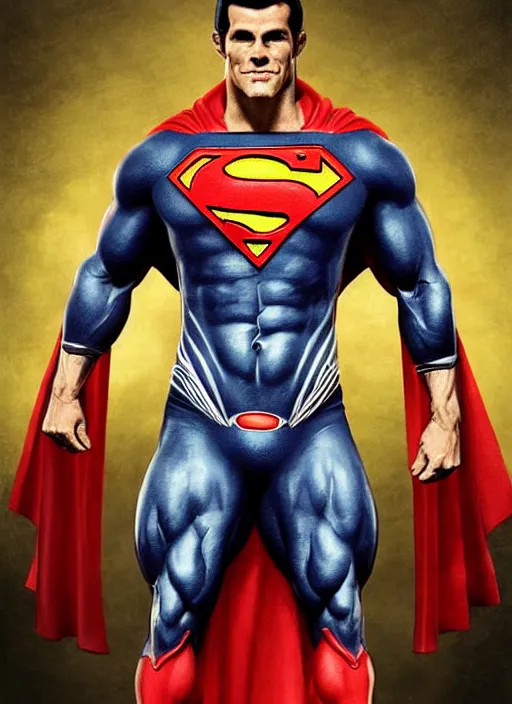 Image similar to portrait of crossfit bodybuilder sprinter superman!, futuristic detailed costume, red and black costume!!!, painted art by tsuyoshi nagano, greg rutkowski, artgerm, alphonse mucha, spike painting