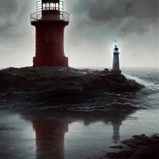 Image similar to a floating lighthouse,digital art,ultra realistic,ultra detailed,art by greg rutkowski,photorealistic,hyperdetailed,eerie,mysterious