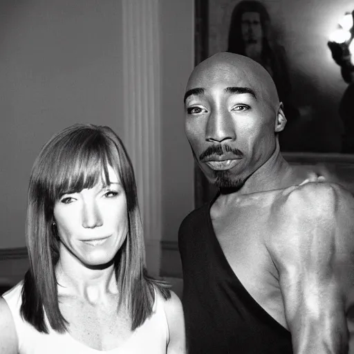 Image similar to Jen Psaki and Tupac Shakur high on LEAN; dirty dancing in the Oval Office , Photograph By Rineke Dijkstra; by Yoichi Okamoto