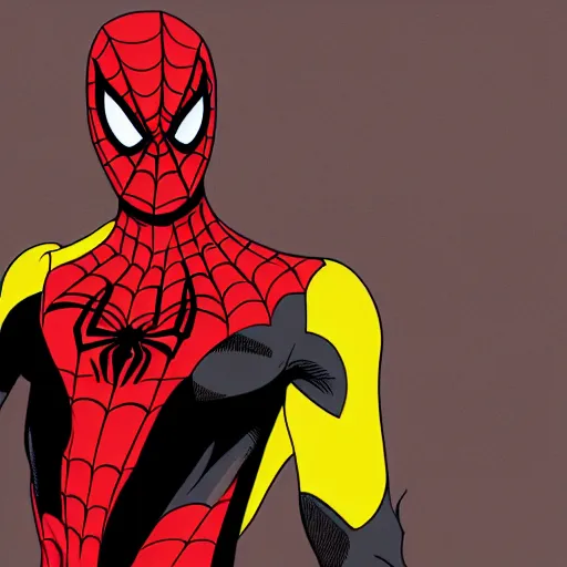 Prompt: a red and yellow symbiote inspired Spiderman character, comic book style, digital art, 4k