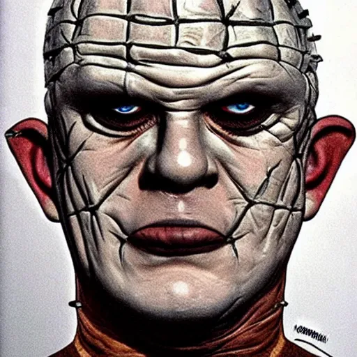 Prompt: benjamin netanyahu as pinhead from hellsraiser, highly detailed