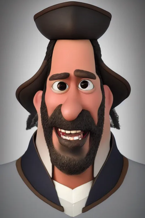 Prompt: portrait of blackbeard pirate. pixar disney 4 k 3 d render funny animation movie oscar winning trending on artstation and behance. ratatouille style.