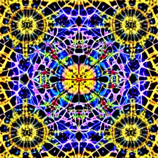 Prompt: hubble deep field kaleidoscope fractals patterns psychedelic HD NASA art