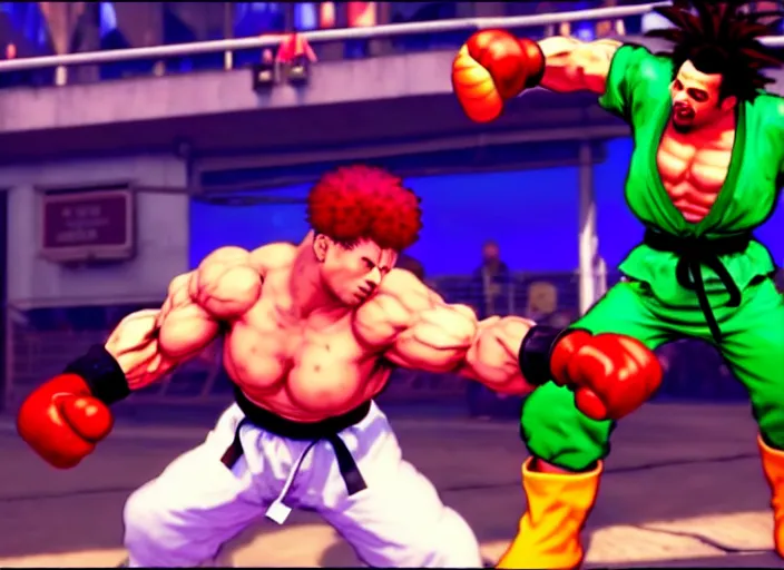 Prompt: eric andre in street fighter v ( 2 0 1 7 ), dynamic pose, official media, ps 4 in - game cinematic, 5 k