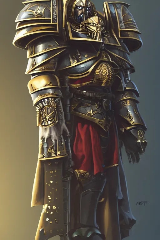 Image similar to armor portrait heros warhammer 4 0 k horus heresy fanart - the primarchs emperor by johannes helgeson animated with vfx concept artist & illustrator global illumination ray tracing hdr fanart arstation zbrush central hardmesh 8 k octane renderer comics stylized