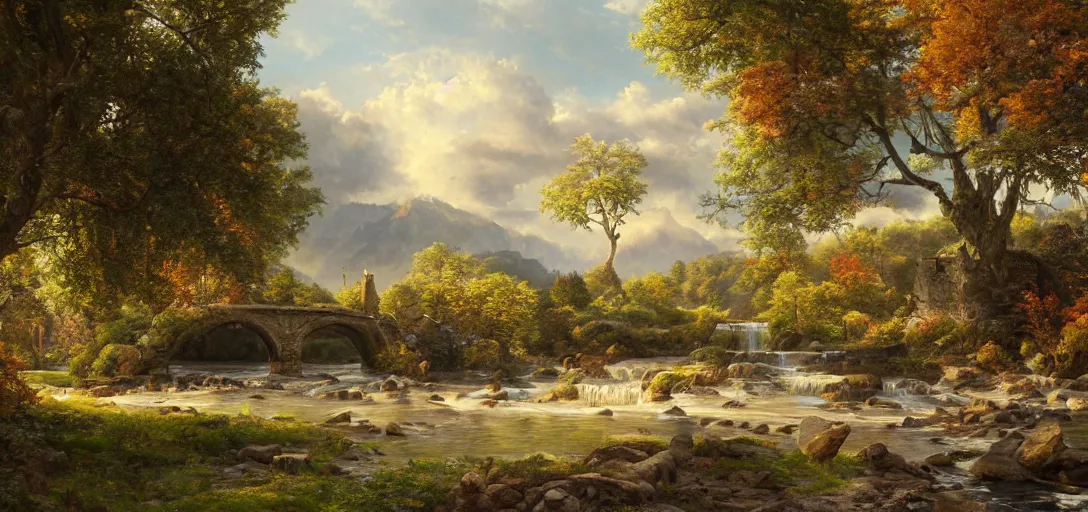 Image similar to beautiful Arcadia, sunny, photorealistic, masterpiece, award winning landscape photo, hyperdetailed