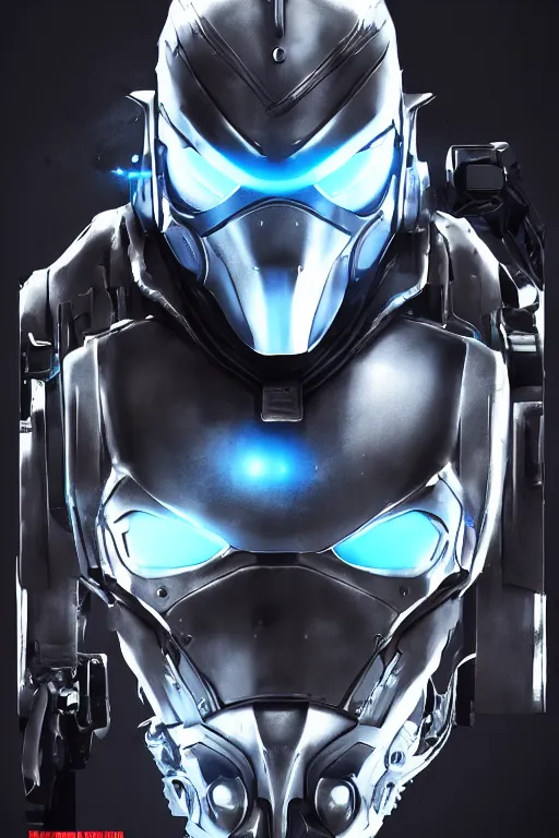 Image similar to cyber cyborg ninja mask helmet metal gear solid artic suit swat commando, global illumination ray tracing hdr fanart arstation by sung choi and eric pfeiffer and gabriel garza and casper konefal, a spectacular view cinematic rays of sunlight comic book illustration, by john kirby