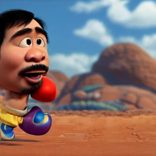 Image similar to manny pacquiao as a pixar disney character from up ( 2 0 0 9 ), unreal engine, octane render, 3 d render, photorealistic