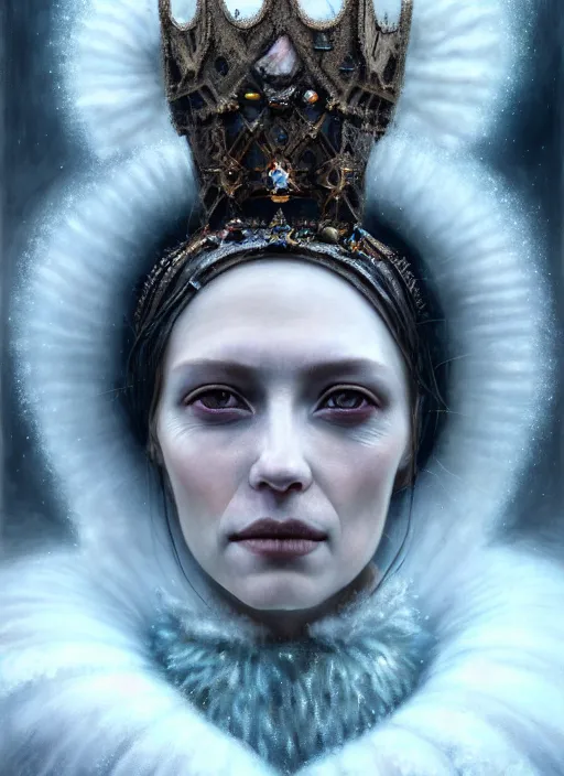 Prompt: kodak portra 4 0 0 closeup portrait shot of a dystopian queen of ice in a scenic dystopian environment, by paolo roversi, intricate, elegant, highly detailed, digital art, artstation, concept art, smooth, sharp focus, tomasz alen kopera, peter mohrbacher, donato giancola, tonal colors