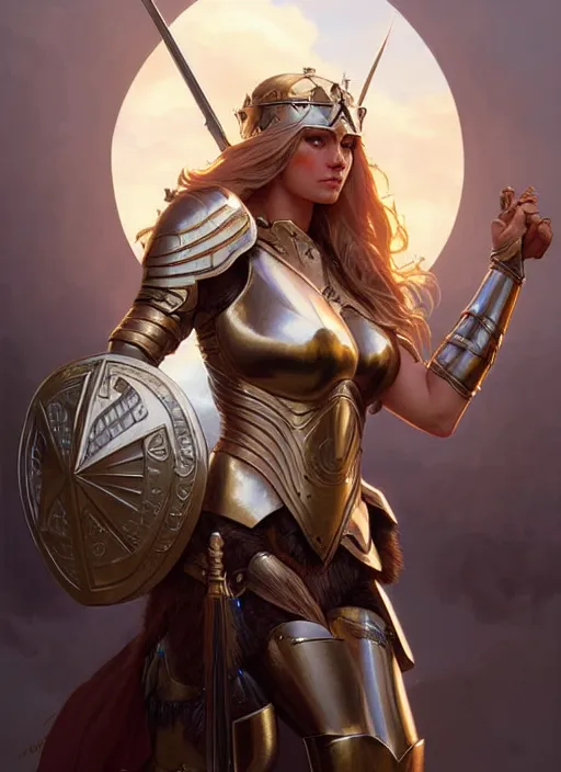 Prompt: valkyrie, beautiful face, highly detailed face!!!, big breasts!!, opened armour, true anatomy!, extremely detailed!, digital painting, unreal engine 5, art by artgerm and greg rutkowski and alphonse mucha