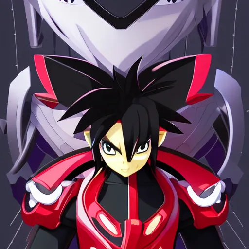 Image similar to portrait of shadow the hedgehog, anime fantasy illustration by tomoyuki yamasaki, kyoto studio, madhouse, ufotable, trending on artstation